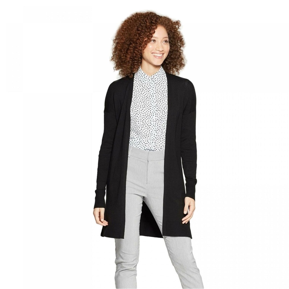 🚨LOOKING FOR🚨 A NEW DAY WOMEN'S FINE GAUGE BACK BELT OPEN CARDIGAN SWEATER